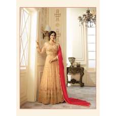 9013 PEACH GLOSSY SIMAR HEAVY EMBROIDERED AYESHA TAKAI ANARKALI STYLE GOWN