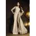 Bollywood Dress Cream Glossy Front Slit Gown 
