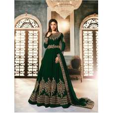 Green Indian Pakistani Wedding Wear Floor Length Anarkali Gown