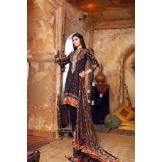 ZVL-19 BLACK RED WOOL GUL AHMAD SALWAR KAMEEZ SUIT