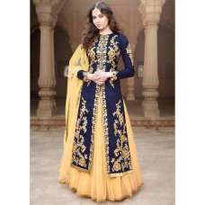 MA1506-B NAVY BLUE MAYA SEMI STITCHED ANARKALI LEHENGA SUIT