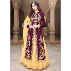 MA1506-D PURPLE MAYA SEMI STITCHED ANARKALI LEHENGA SUIT