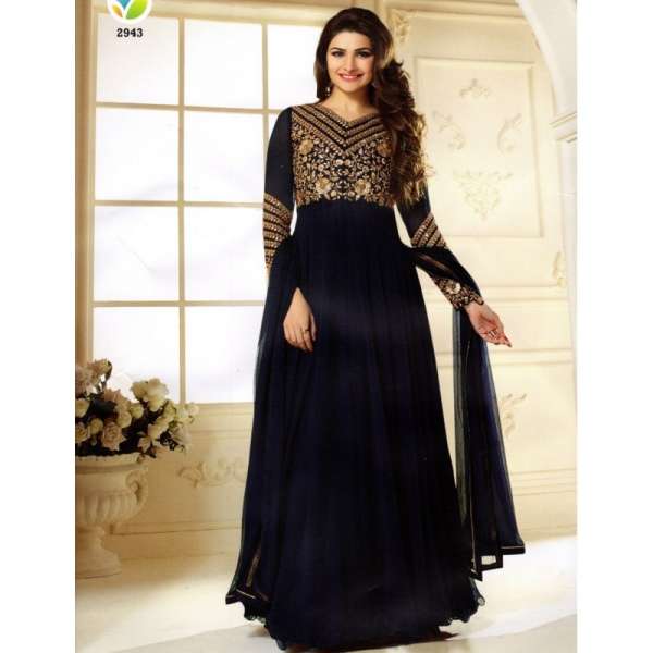 Midnight Blue Designer Dress Maxi Gown 