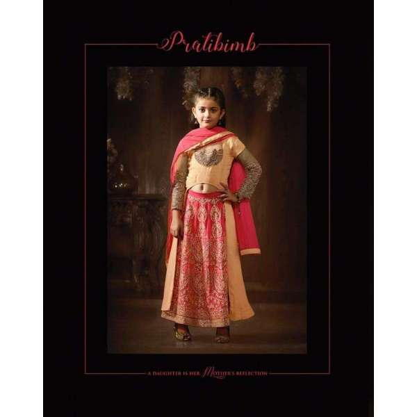 8080 PEACH AND PINK KARMA HEAVY EMBROIDERED DESIGNER WEDDING WEAR SUIT FOR GIRLS