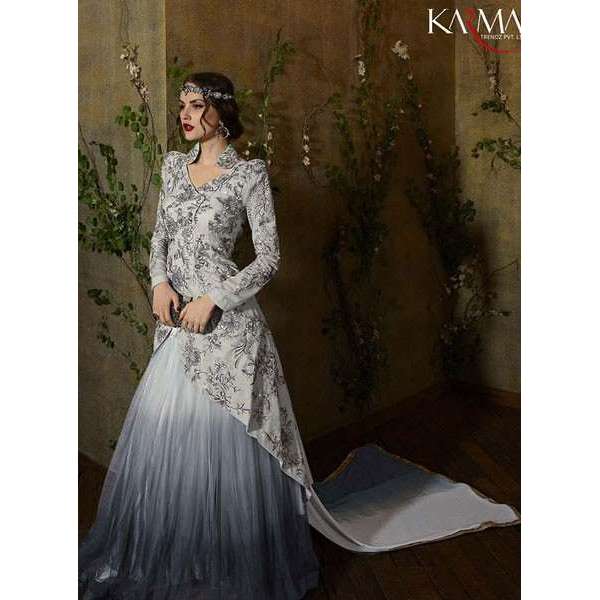 8101 SILVER KARMA TRENDS ANARKALI STYLE ANARKALI DRESS