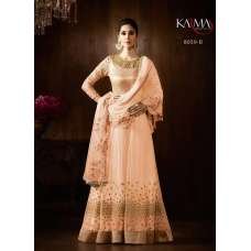 8059-B PEACH KARMA HEAVY GOLD EMBROIDERED WEDDING WEAR GOWN