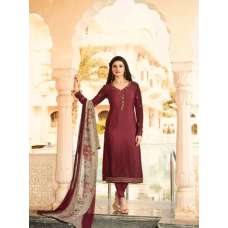Burgundy Churidar Suit Indian Salwar Kameez