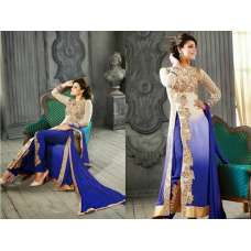 Stunning Two Tone Dress Blue Party Outfit