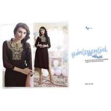 Brown Indian Kurti Party Shirt Dress