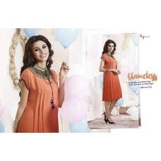 Orange Designer Kurti Dress Party Wear