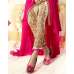 L19004 PINK LAVINA HEAVY EMBRIODERD DESIGNER DRESS