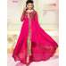 L19004 PINK LAVINA HEAVY EMBRIODERD DESIGNER DRESS