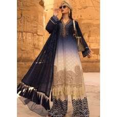 Navy Blue & Beige Maria B Unstitched Designer Inspired Suit 