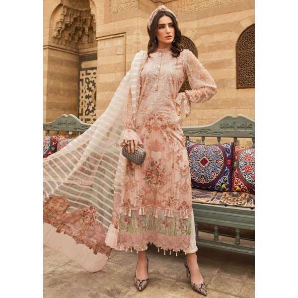 Dusty Peach Maria B Unstitched Designer Inspired Suit 