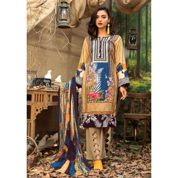 Sunlight Yellow Floral Printed Pakistani Suit