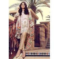 ZMB-12A WHITE AND BEIGE LAWN EMBROIDERED SUIT 