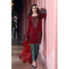 MAROON MARIA B READY MADE LAWN SALWAR KAMEEZ