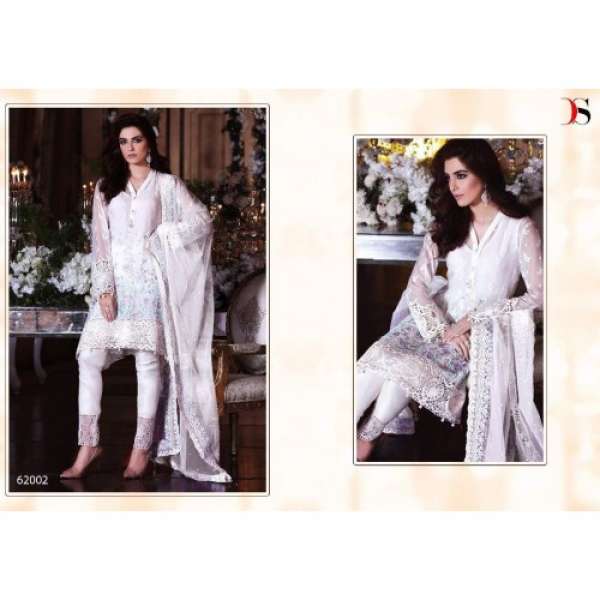 ZBD-1001 WHITE MARIA.B. MBROIDERED PARTY WEAR DRESS