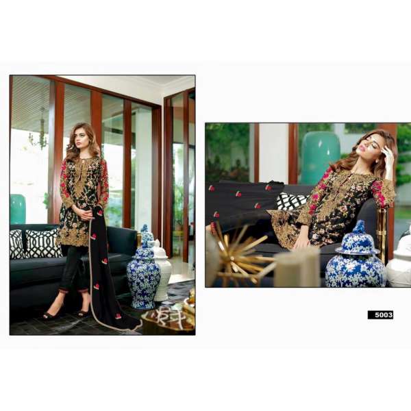 5003 BLACK MEENAZ GEORGETTE PAKISTANI STYLE SUIT
