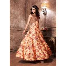 LIGHT ORANGE AND GOLD MAISHA PARTY WEAR SUIT 