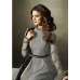  Grey Maxi Gown Jacquard Anarkali Suit With Velvet Shawl