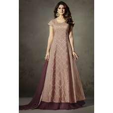 PINK AND WINE INDIAN EMBELLISHED ANARKALI DRESS
