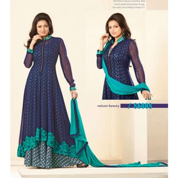 86008 BLUE NITYA GEORGETTE PARTY WEAR DESIGNER SUIT