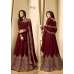 MAROON EMBROIDERED FLOOR LENGTH INDIAN ANARKALI SUIT 