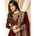 RED INDIAN STYLE EMBROIDERED MEHNDI WEAR ANARKALI GOWN