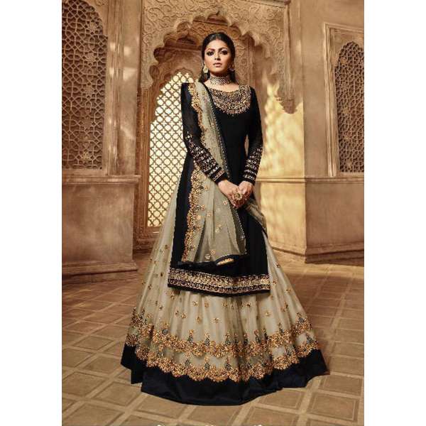 BLACK INDIAN WEDDING LEHEGNA SUIT