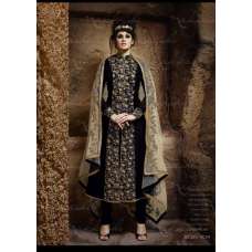 Black Front Embroidered Royal Wedding Dress