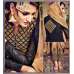 Omtex 81 Beige And Black Georgette Straight Cut Suit