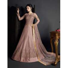 Blush Pink Net Dress Gown Silk Bridal Lengha 