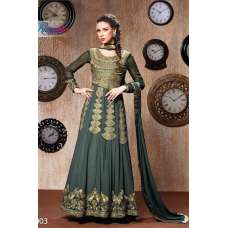 Mendhi Green Party Dress Anarkali Suit