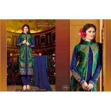 BLUE AND GREEN MARIA B STYLE PAKISTANI SUIT