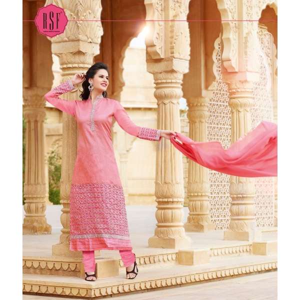 Pink Net Dress Gold Polka Dots Long Suit