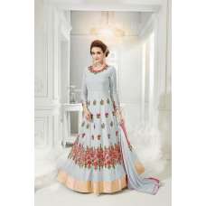 STEEL GREY FLOOR LENGTH ANARKALI GOWN 