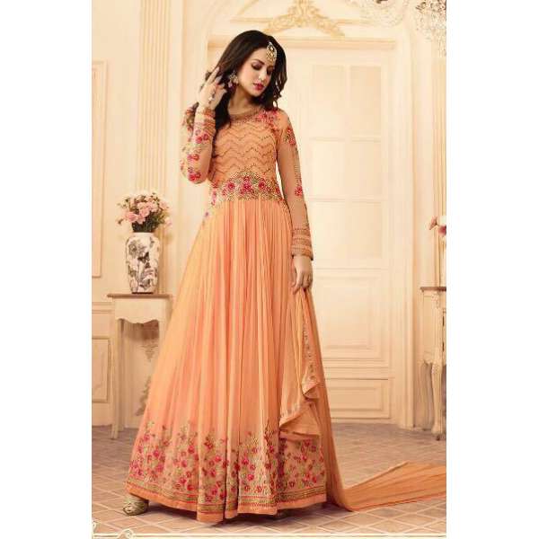 SA-108 ORANGE SAJJAN ALAAMIN PUNJABI STYLE ANARKALI OUTFIT