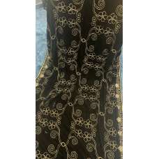 Black Embroidered Wrap Shawl