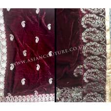 Maroon Embroidered Girl Scarf/Shawl