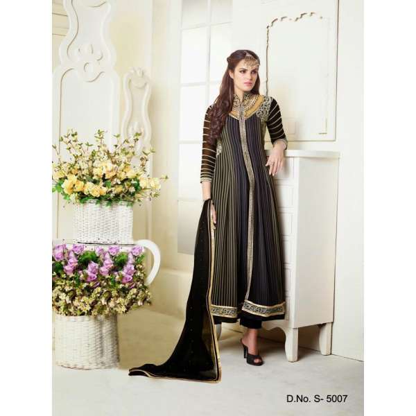 5007 BLUE AND BLACK SHAZIYA PARTY WEAR SALWAR KAMEEZ SUIT