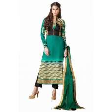 GREEN TWO TONE SHAZIYA PARTY WEAR SALWAR KAMEEZ SUIT