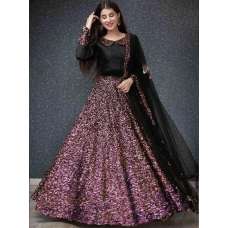 Stunning Black Embellished Party Wedding Lehenga 