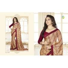 17347 MAROON AND BEIGE SHEESHA STAR WALK-18 GEORGETTE PRINTED SAREE