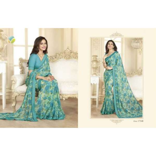 17348 FEROZI SHEESHA STAR WALK-18 GEORGETTE PRINTED SAREE
