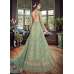 SAGE GREEN HEAVY EMBROIDERED INDIAN WEDDING & EVENING GOWN 