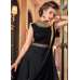 BLACK HEAVY EMBROIDERED INDIAN WEDDING & EVENING GOWN 