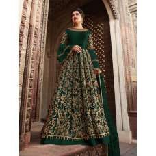 Green Heavy Embroidered Mehndi Mayoun Gown