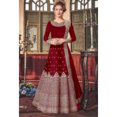 MAROON INDIAN WEDDING ANARKALI DRESS