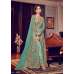 TEAL GREEN INDIAN HEAVY EMBROIDERED PARTY WEAR SLIT DRESS